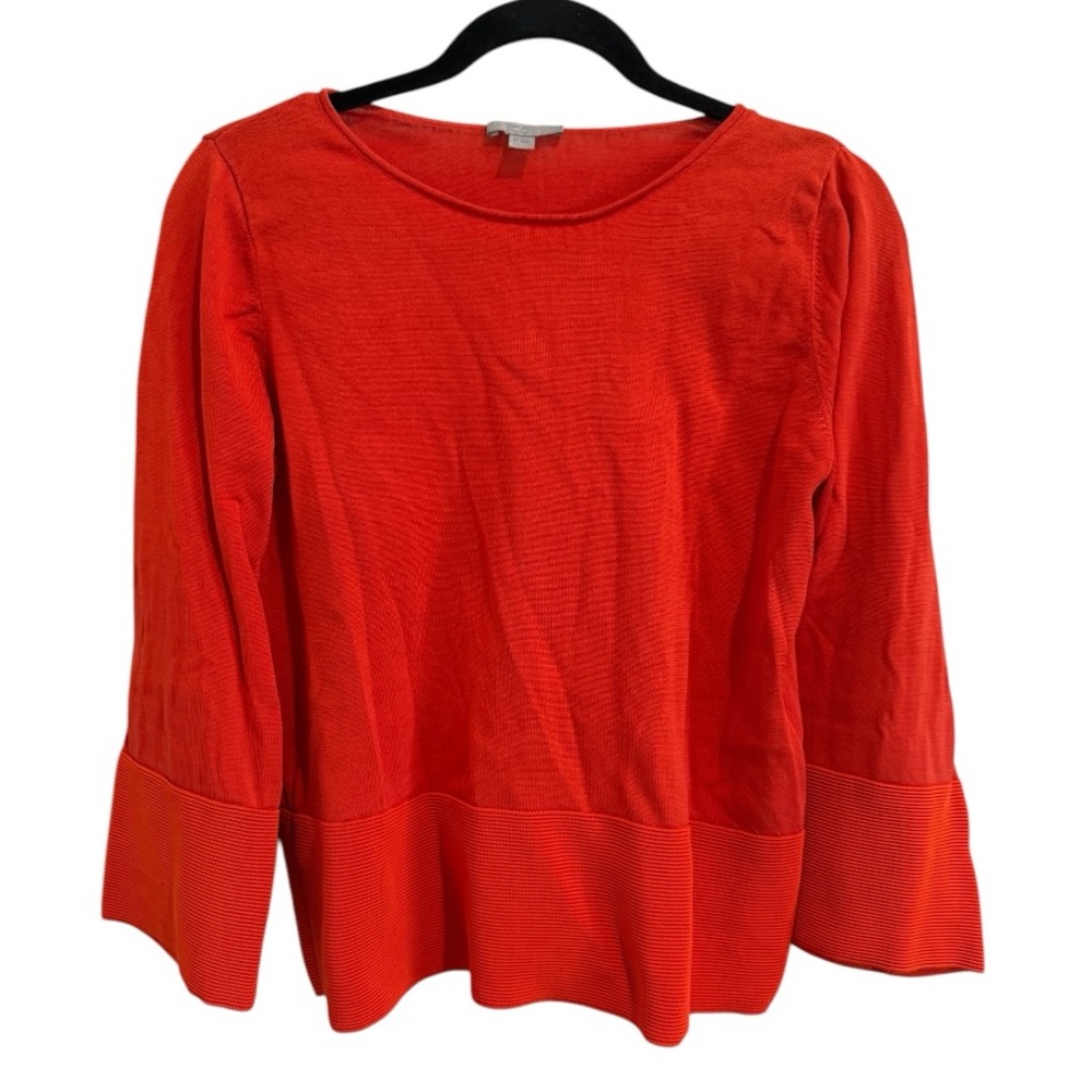 COS/COLLECTION OF STYLE-Bright Orange Red Cotton Sweater-Size XS